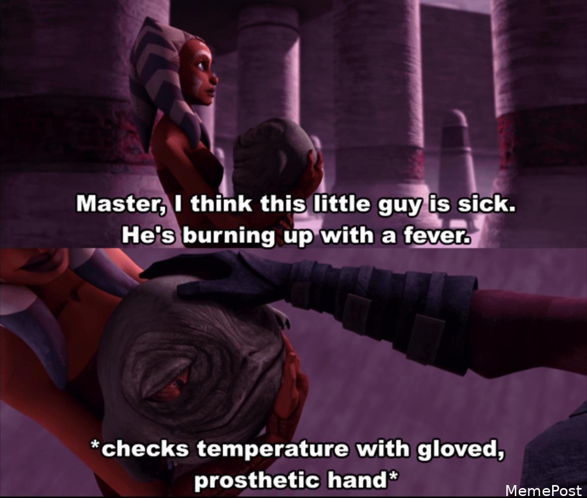 Anakin Doesn’t Care if the Huttlet is Healthy: A Humorous Star Wars Meme on Parenthood and Indiffere
